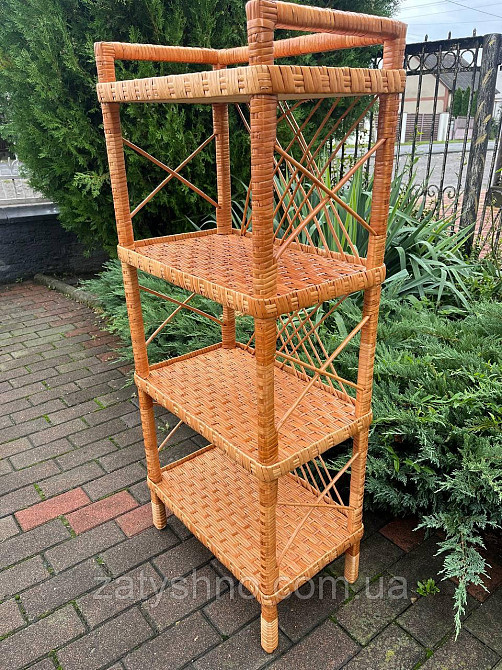 Полиця плетена з лози на 4 полиці Київ - фото 5