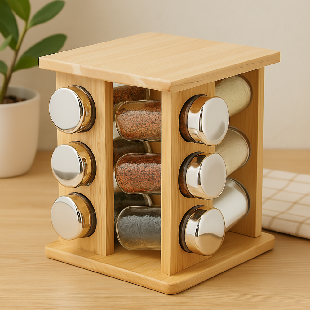 Спецівниця на дерев.підставці "Classic" 12 шт./набір 16.5*16.5*24см Київ - фото 1