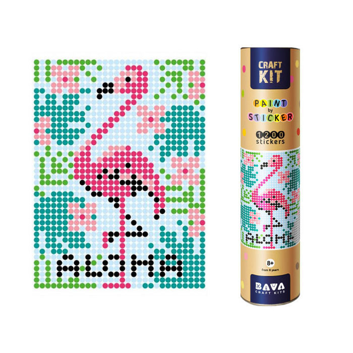 Картина по номерам стикерами в тубусе 