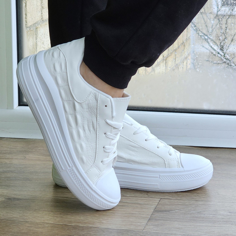 Жіночі Кросівки Кеди на Танкетці Білі Сліпони Мокасини на Платформі (розміри: 36,37,38,39,40,41) - 70-1 Дніпро - фото 2