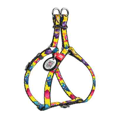 Шлея для котів WAUDOG Nylon з QR паспортом "Мохнаті монстри" пластиковий фастекс XS (319-4050) Вінниця