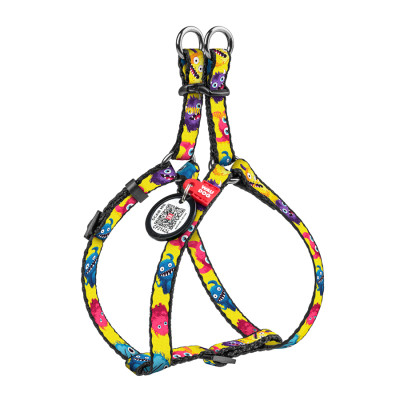 Шлей для кошек WAUDOG Nylon с QR паспортом "Мохнатые монстры" пластиковый фастекс XS (319-4050) Винница - изображение 1