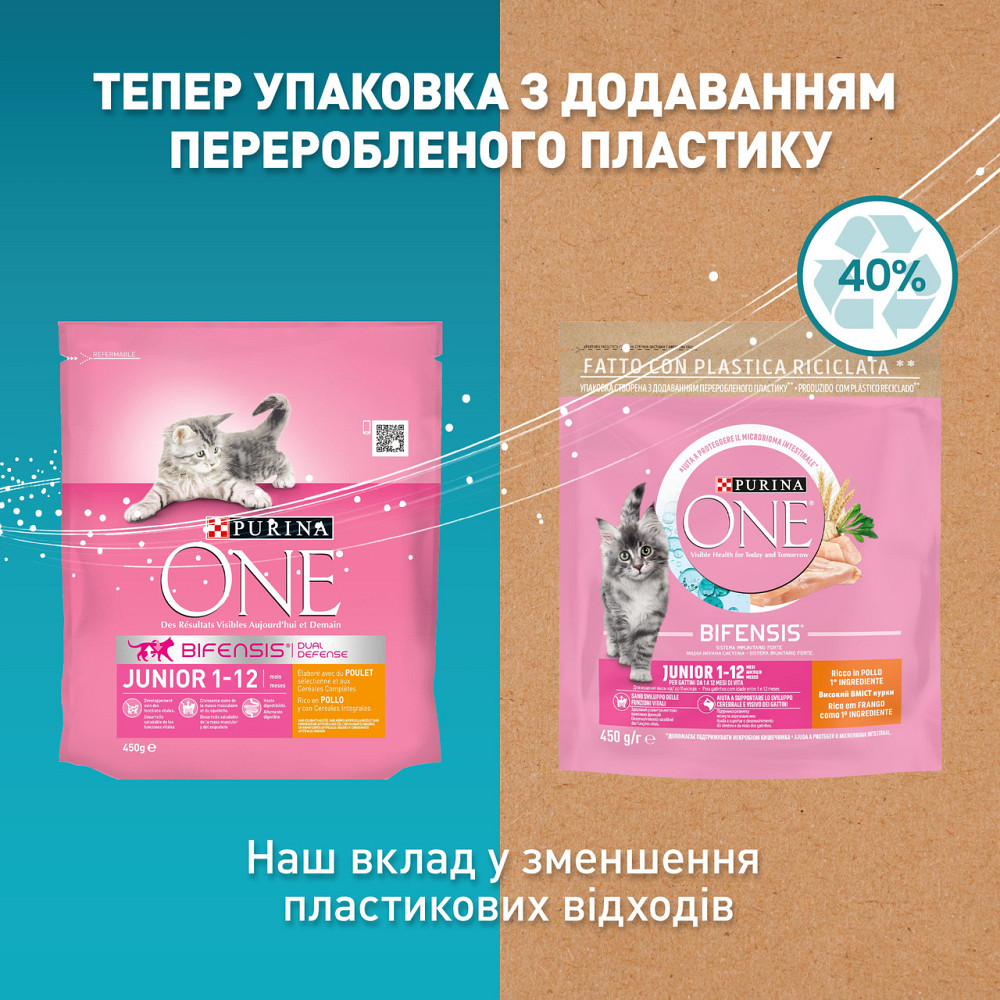 Сухой корм PURINA ONE Junior для котят, комплекс Bifensis, с курицей, 450 г Киев - изображение 5