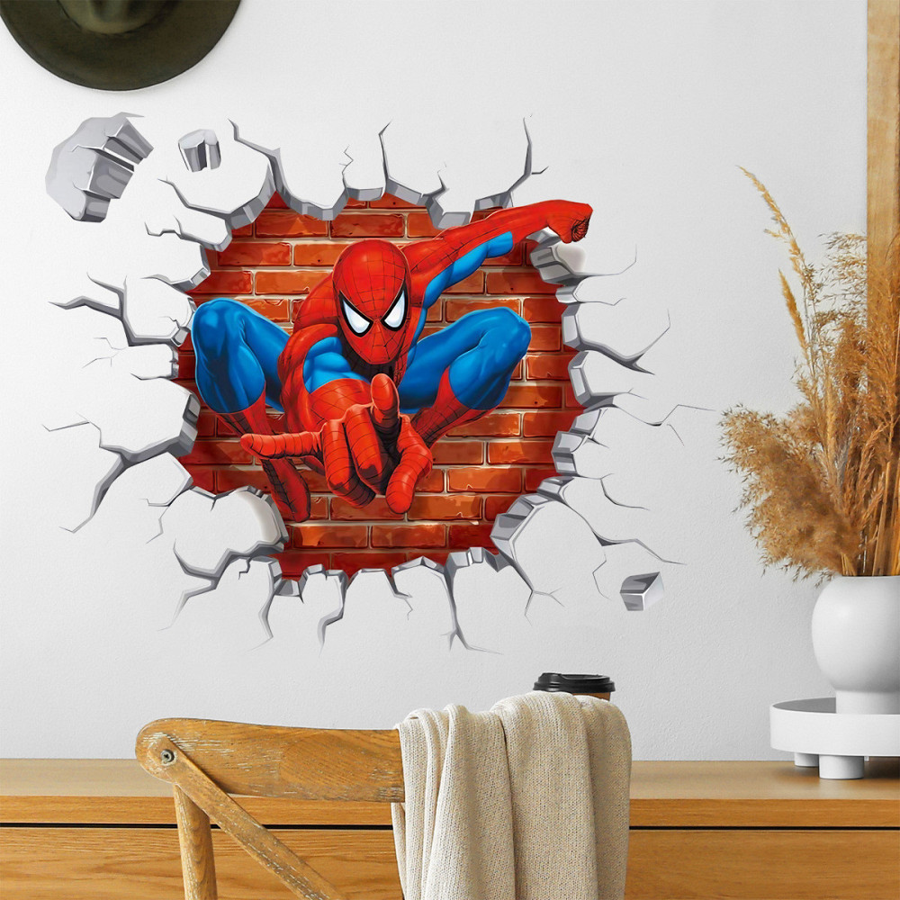 Наклейка на стіну Людина Павук 45 на 50 см різнобарвний Київ - фото 4