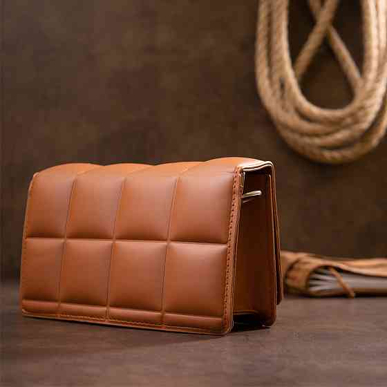 Горизонтальная мягкая сумка из кожзаменителя Vintage sale_14909 Коричневая Киев