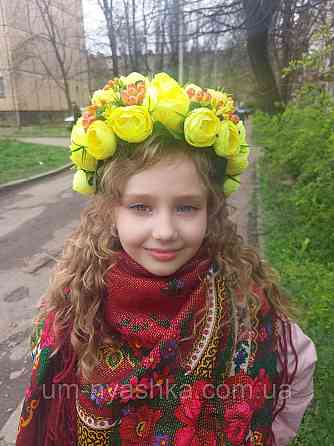 Ободок обруч з квітами "Піони великий жовтий" Кривий Ріг