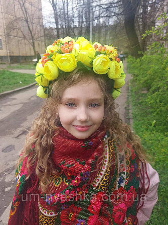 Ободок обруч з квітами "Піони великий жовтий" Кривий Ріг - фото 5