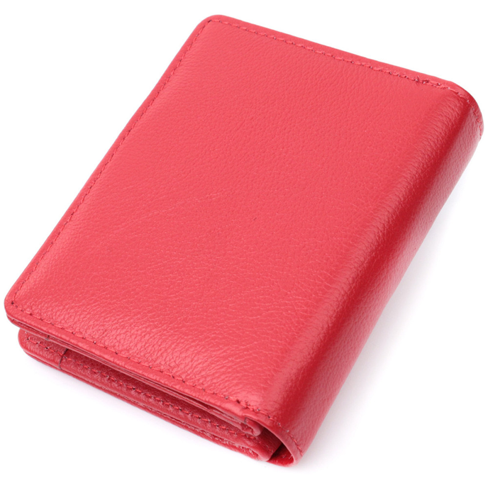 Яркий женский кошелек с монетницей и блоком для пропусков из натуральной кожи Красный (ST Leather) Киев - изображение 12
