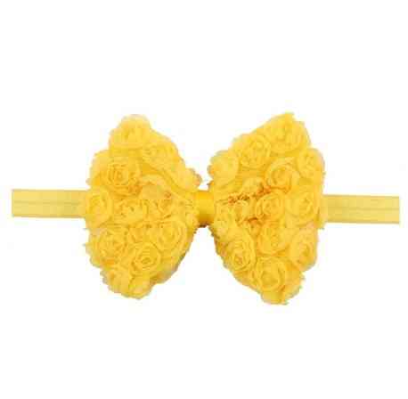 Детский желтый бантик-повязка - бант около 10см,окружность 36-50см Киев