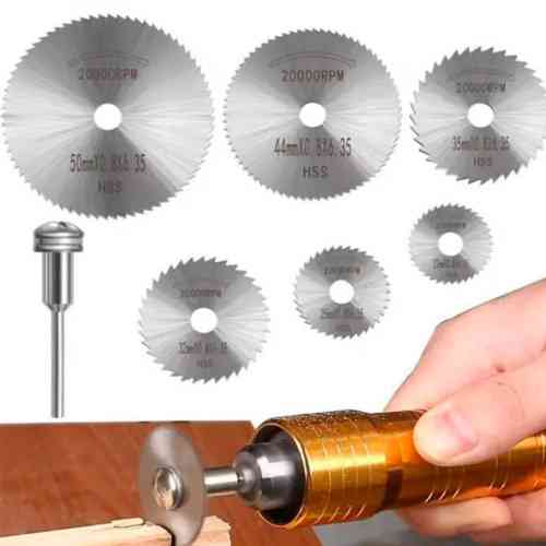 Набор отрезных кругов 6шт, дисковых пил 22-50мм для дремеля гравера, HSS сталь Винница
