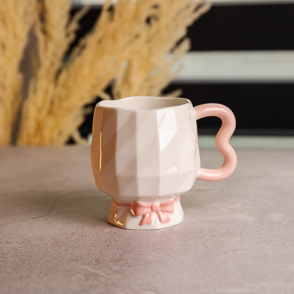 Фарфоровий келих на ніжці, 400 мл, рожевий для чаю та кави Київ - фото 3