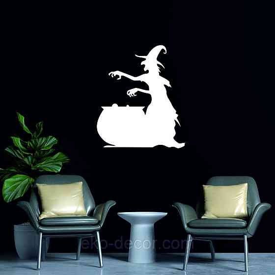 Декоративное настенное 3D Панно «Ведьма», Декор на стену с объемом 110*87 см, Белый Киев