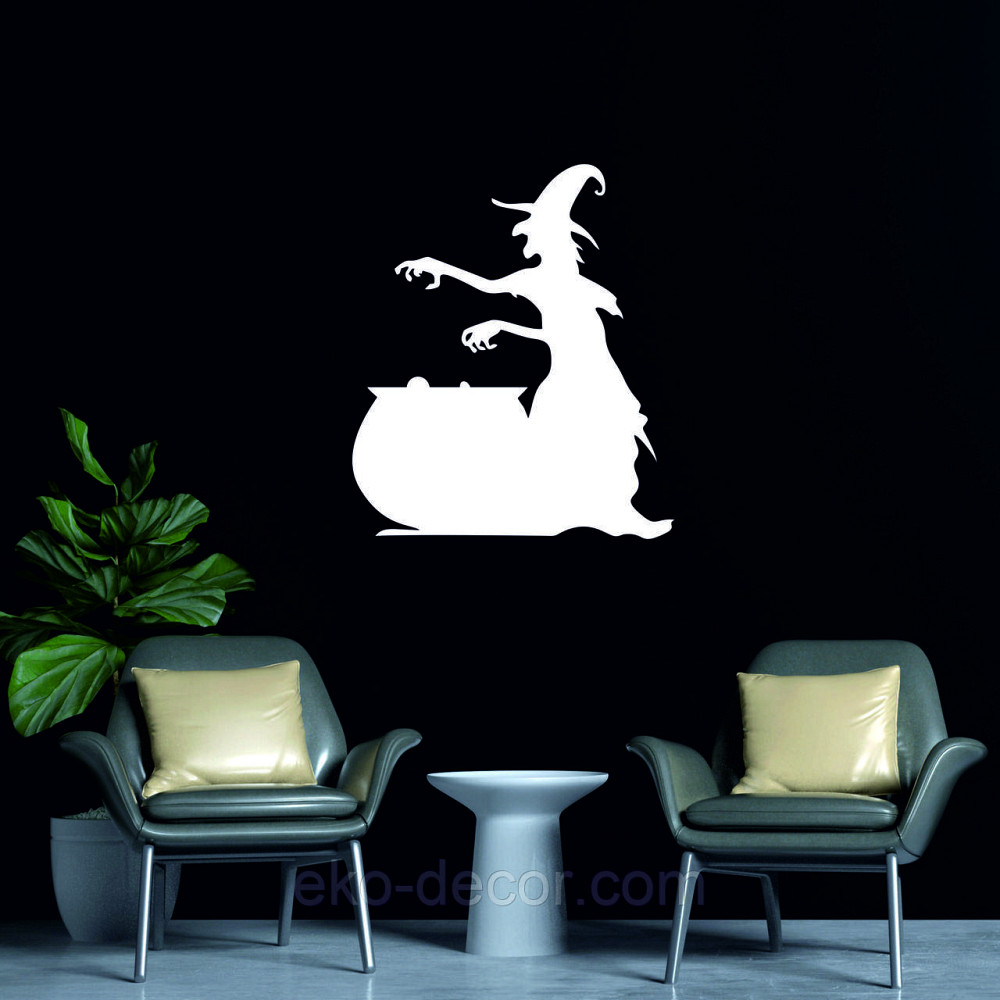 Декоративное настенное 3D Панно «Ведьма», Декор на стену с объемом 110*87 см, Белый Киев - изображение 2