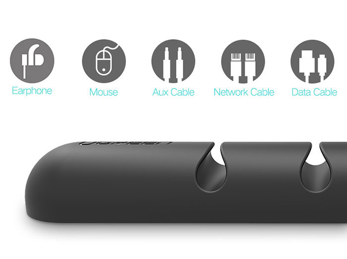 Органайзер тримач для кабелів Ugreen LP114 для 4 проводів (Чорний) Николаев - изображение 5