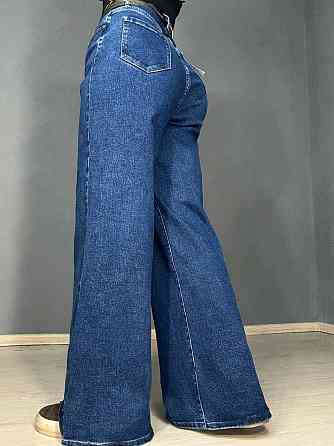 Джинси жіночі Derun 8199 палаццо широкі з ременем сині, синій, 28, 28, 75 см, 106 см Київ