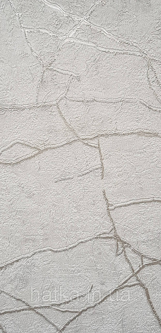 Шпалери вінілові на флізеліні AdaWall Roka 1.06х10 під камінь структурні сірі прожилки сріблом 23107-3 Київ - фото 2