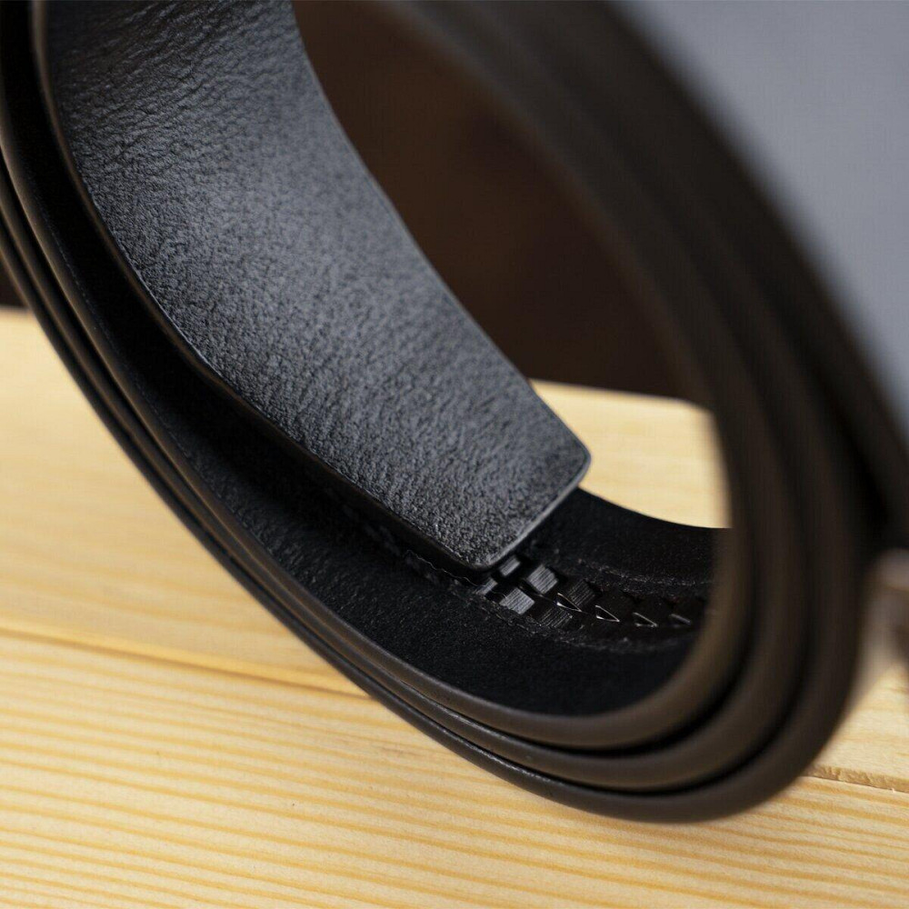 Ремінь чоловічий зі смужками на пряжці Vintage 20334 Чорний Київ - фото 2