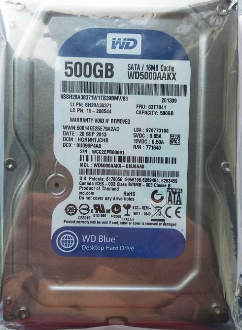 WD Blue 500Gb 7200rpm SATA3 (Новый, в упаковке) Киев - изображение 1