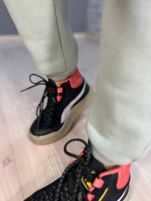 Костюм жіночий Pepper&mint 24-13-03 HUD подовжений світшот вишивка брюки джоггери на резинці утеплений фліс оливковий, оливковий, XL Київ - фото 8