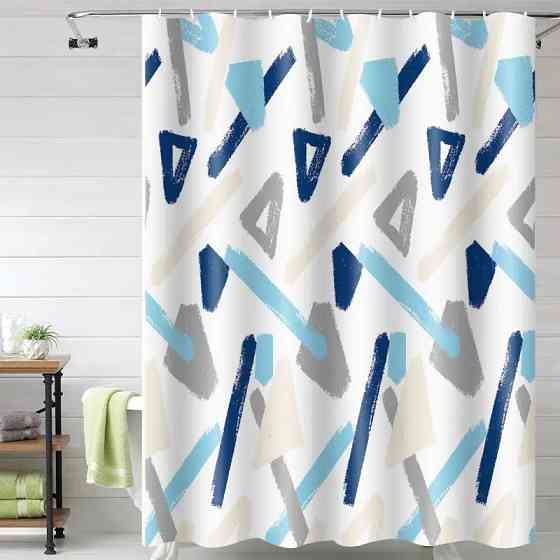 Шторка для ванны из полиэстера водонепроницаемая Bathlux 180x180 см с кольцами, занавеска для ванной комнаты Каменец-Подольский