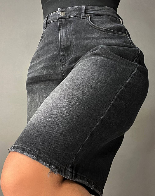 Шорти жіночі джинсові Zeo Basic 4869 бермуди великі розміри чорні, чорний, 44, 44, 85 см, 115 см Київ - фото 9