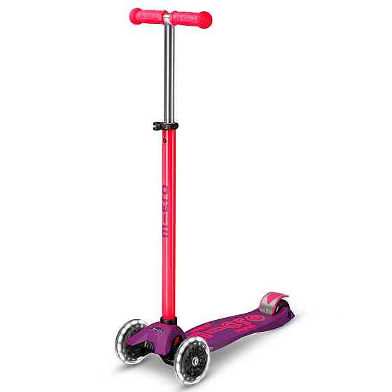 Самокат Micro серії Maxi Deluxe Neon LED – Ультра рожевий Дніпро