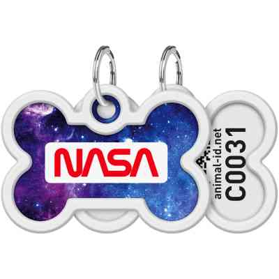 Адресник для животных WAUDOG Smart ID с QR паспортом "NASA21", кость 40х28 мм (0640-0148) Винница