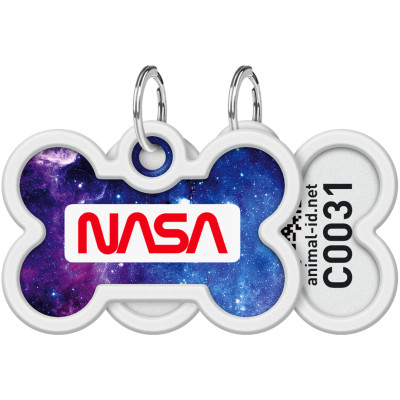 Адресник для животных WAUDOG Smart ID с QR паспортом "NASA21", кость 40х28 мм (0640-0148) Винница - изображение 1