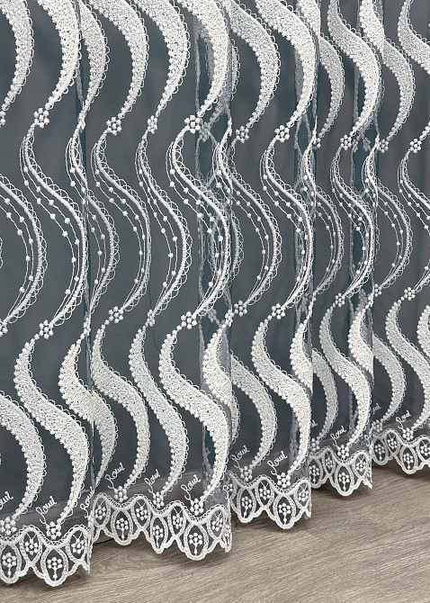 Тюль VR-Textil 1763т Фатин "Омбре" з вишивкою та люрексом Мурена з білим 300х200 см (42-0993) Київ - фото 8