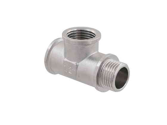 Тройник 1/2 латунь, ВВЗ, DN15, никель, TVVN010101 ТМ RAFTEC Киев