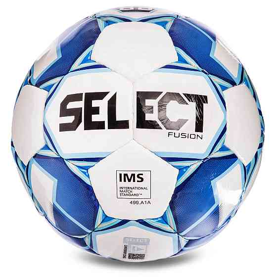 М'яч футбольний No5 SELECT FUSION IMS (білий-блакитний) Вишневе