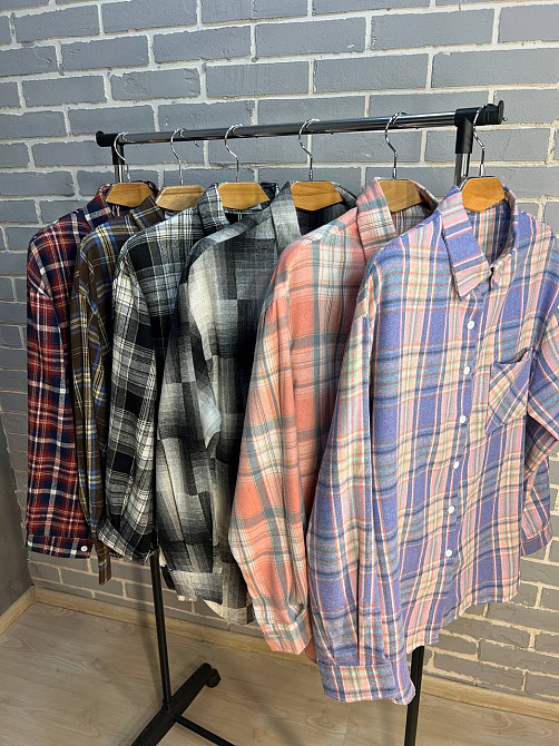 Сорочка жіноча Baoyu 225 картата оверсайз фланель подовжена спинка one size, чорний, one size Київ - фото 6