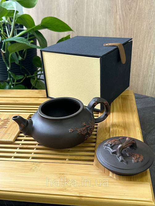 Чайник заварювальний ісинська глина 450 мл "Червоний листя" подарункова коробка Т2509 Київ - фото 2