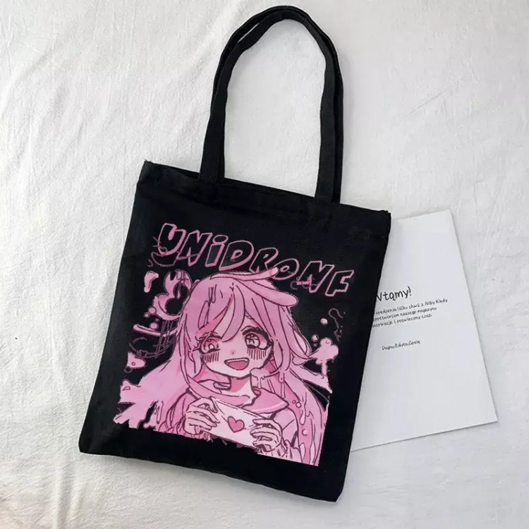 Эко сумка шоппер аниме с принтом 39х34 см (Черный) Винница - изображение 1