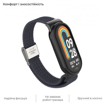 Ремешок для фитнес браслета Armorstandart Braided Solo Loop для Xiaomi Mi Band 7/6/5/4 Charcoal (ARM69904) Винница - изображение 4
