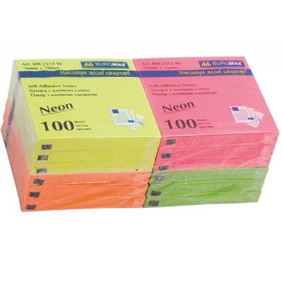 Бумага для заметок Buromax with adhesive layer 76х76мм, 100sheets, NEON colors (BM.2312-98) Винница - изображение 2