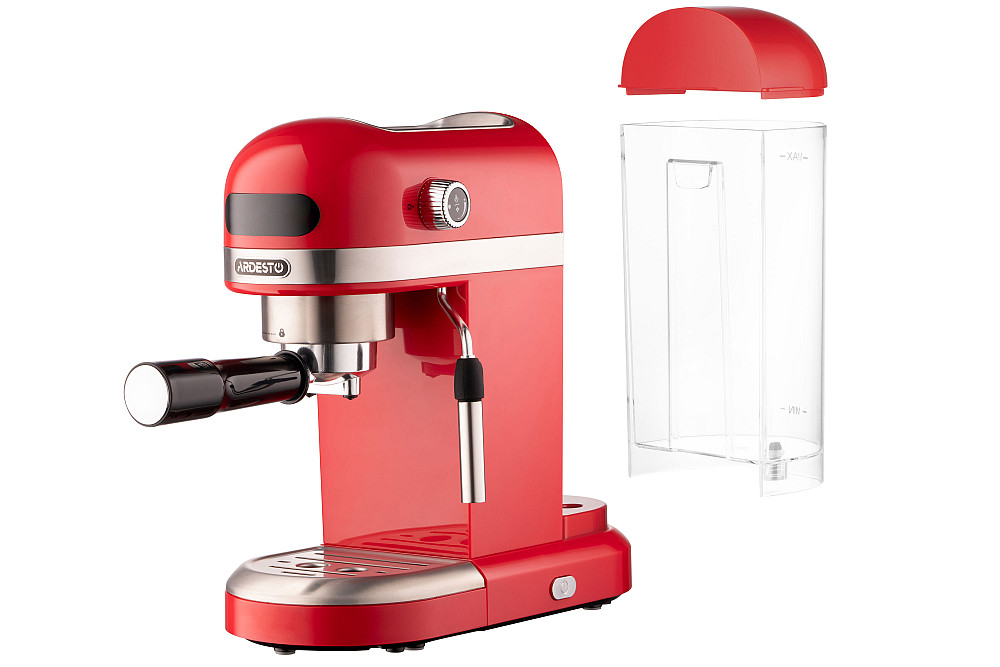 Кавоварка ARDESTO ріжкова 1.4л, мелена, ручний капучинатор, підігрів чашок, червоний Київ - фото 3
