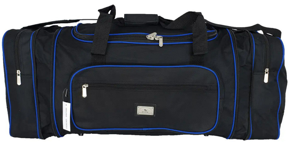 Сумка дорожня KAIMAN з розширенням 60 (70) см чорно-синя Київ - фото 4