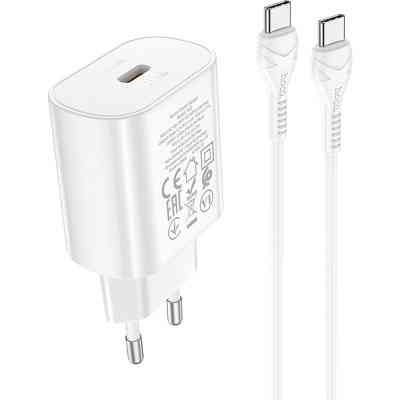 Зарядное устройство HOCO N22 Jetta USB-C PD25W + cable USB-C to USB-C White (6931474760081) Винница