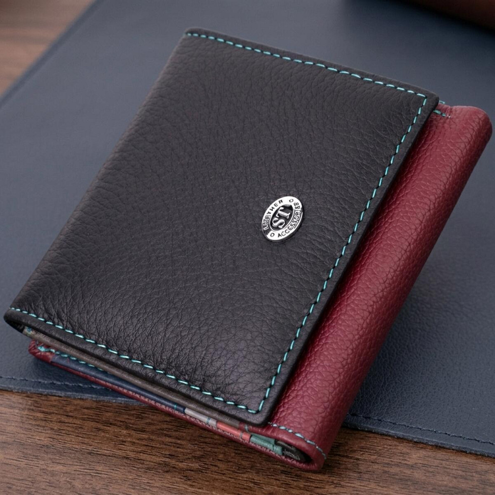 Стильный женский кошелек с оригинальной монетницей из натуральной кожи ST Leather 19510 Разноцветный Киев - изображение 11