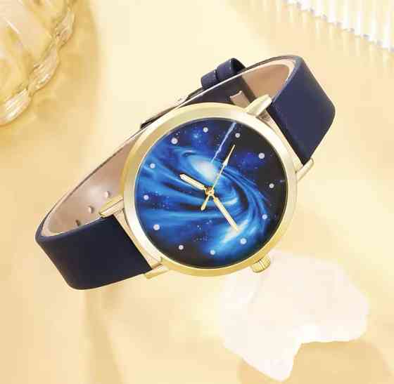 Подарочный набор для женщин космос наручные часы кольцо ожерелье и серьги без подарочной коробки синий Киев