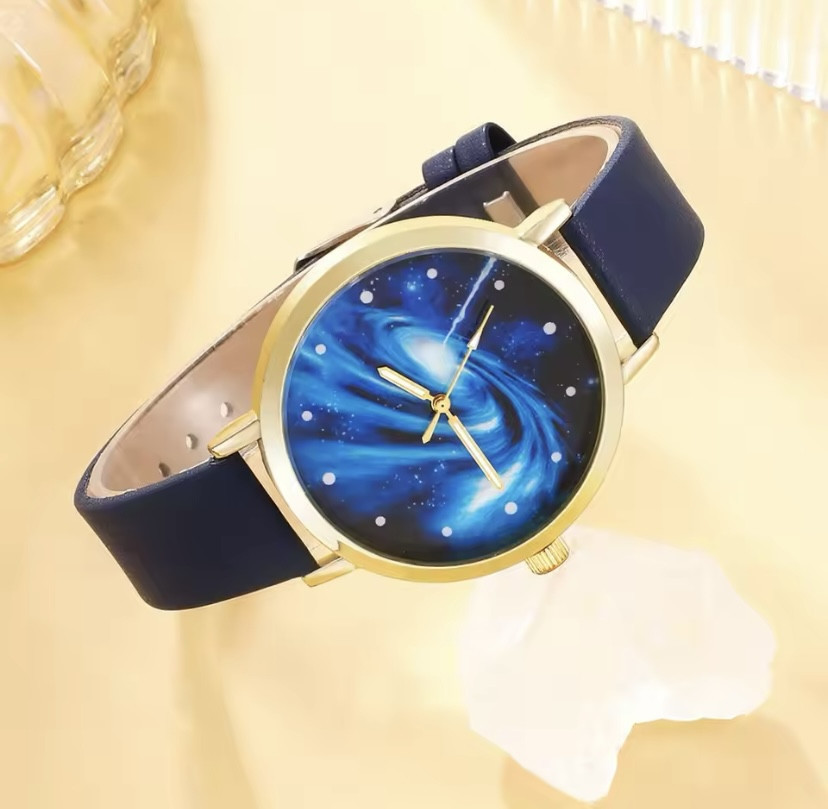 Подарочный набор для женщин космос наручные часы кольцо ожерелье и серьги без подарочной коробки синий Киев - изображение 5