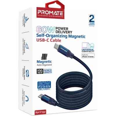 Дата кабель USB-C to USB-C springy.blue Promate (springy.blue) Вінниця