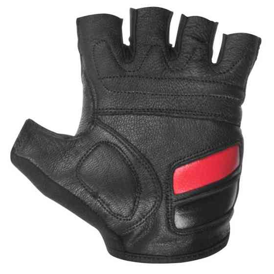 Рукавичка без пальців, шкіряна, гелеві та гумові вставки на долоні, вставки з дихаючого неопрену на тильній стороні, фіксація Київ