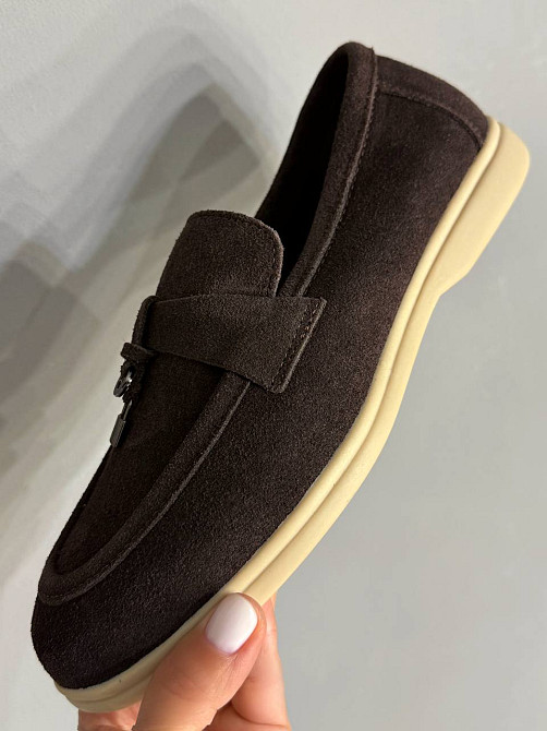 Туфли женские Hengji 336-4 замшевые лоферы с фурнитурой коричневые, 36, 23,5 см Киев - изображение 7