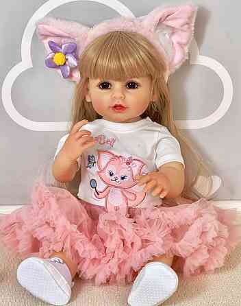 Реалистичная кукла реборн девочка Лина 55 см с аксессуарами и одеждой. Харьков