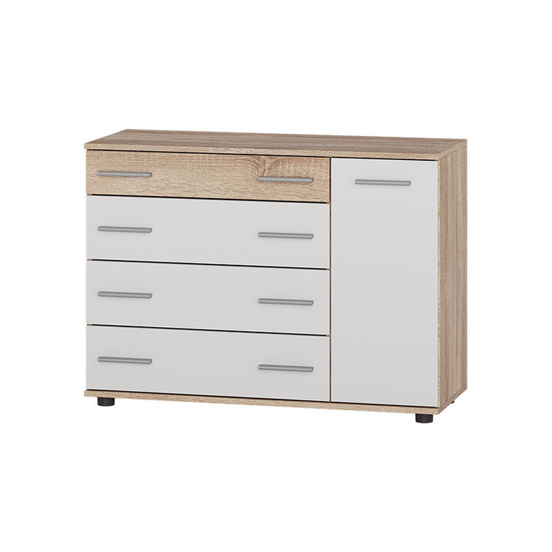 Комод для спальни Эверест с 4 ящиками К-3 (телескопы) 100х38х73 Дуб сонома/Белый (DTM-073851) Львов - изображение 2