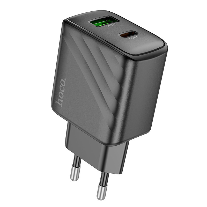 Мережевий зарядний пристрій HOCO CS23A Sunlight dual port PD30W+QC3.0 charger Black Одеса - фото 4