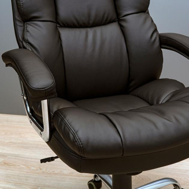 Офісне крісло керівника ManhattanDesign Хром MultiBlock М-3 Екошкіра Люкс Black (Прогумовані колеса) Днепр - изображение 6