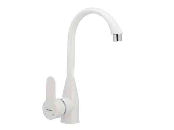 Смеситель для кухни LEON-011 White (без подводки) ТМ PLAMIX Solmir Киев